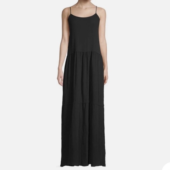 ATM Anthony Thomas Melillo Black Tiered Maxi Dress Flowy 100% Cotton XS $295 - Picture 1 of 11